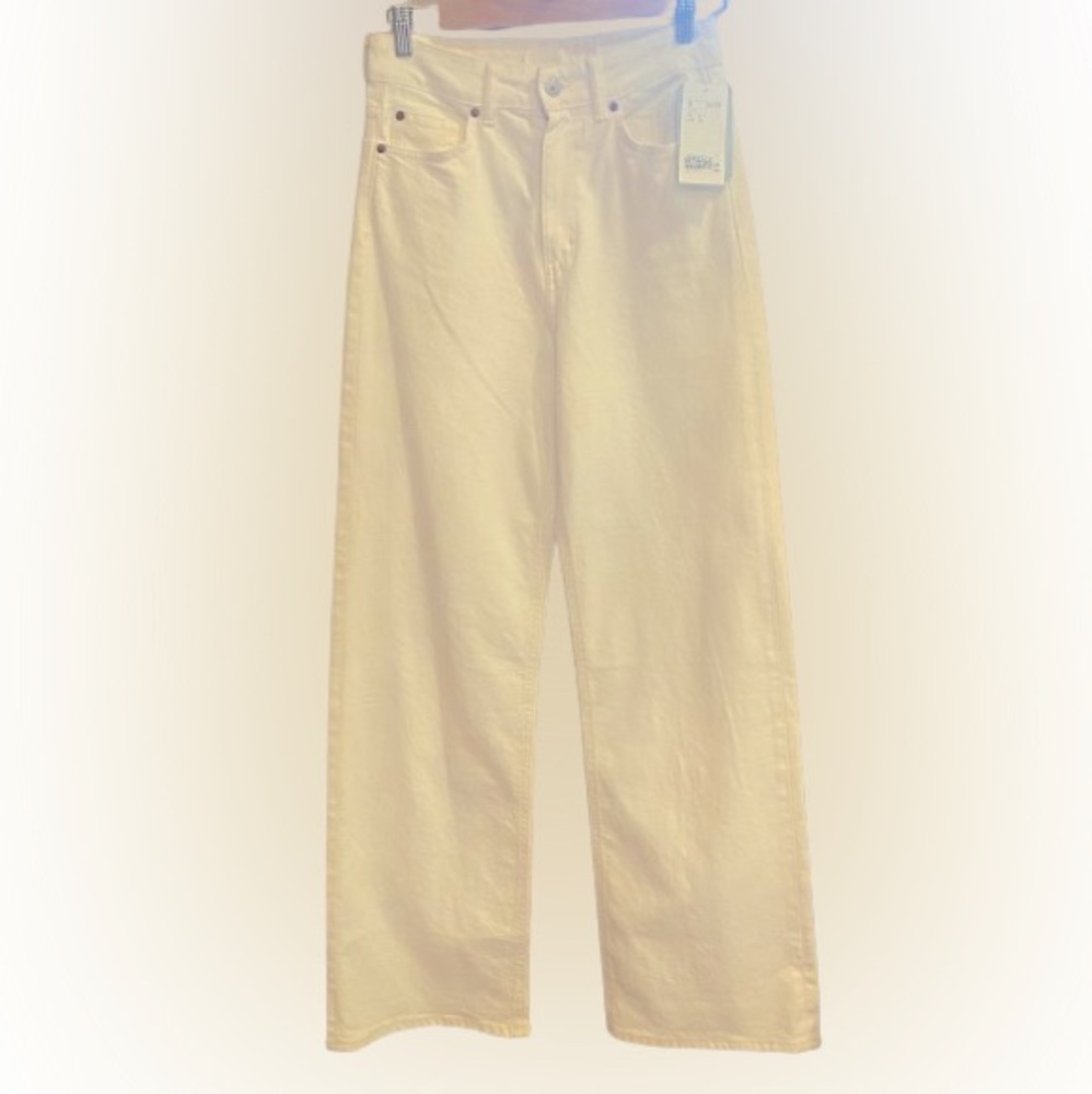 H&M Wide leg, high waist, wide leg white jeans
